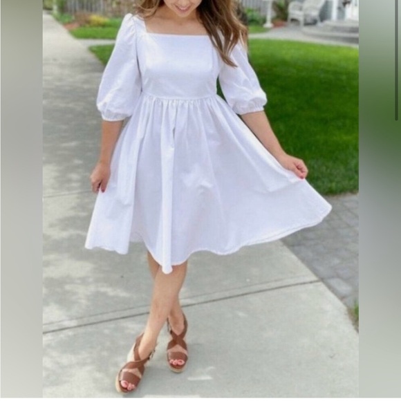 Emma Knudsen Charlotte White Midi Dress - Picture 12 of 12